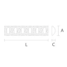 Carved decorative molding K-035 for cornices and ceilings drawing