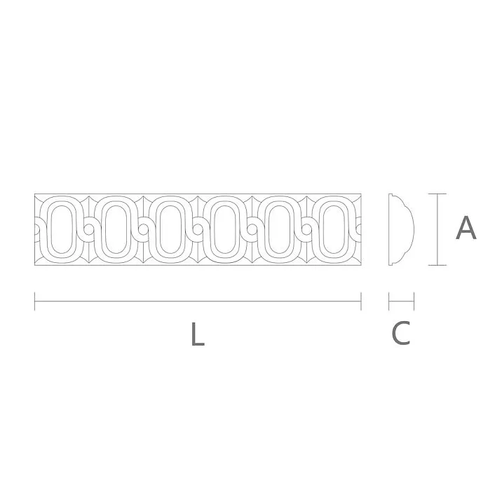 Carved decorative molding K-035 for cornices and ceilings drawing