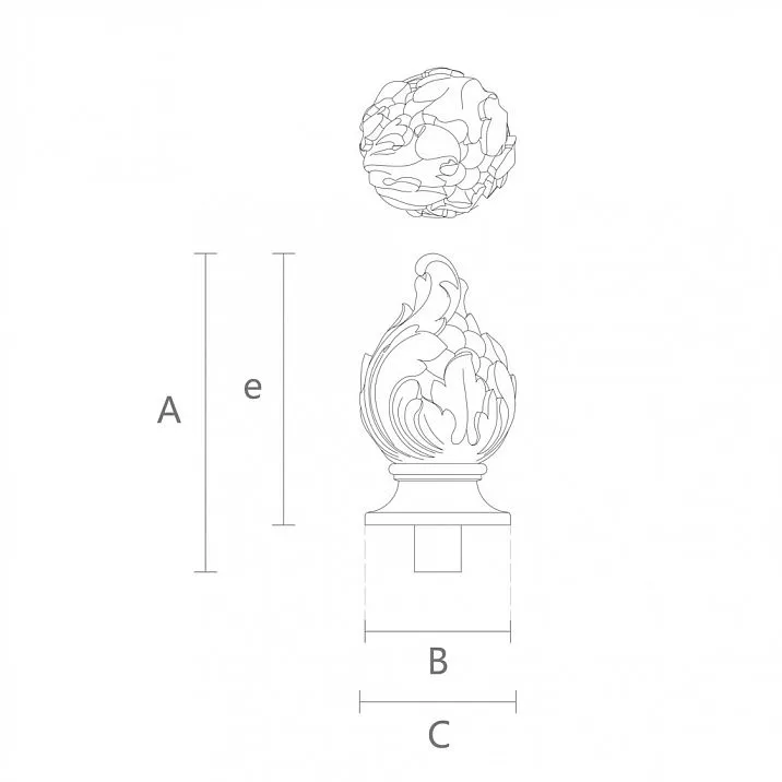 Finial for post L-085 - original and stylish decorative element drawing