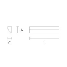 Drawing of molding MLD-021 from solid oak or beech, carved