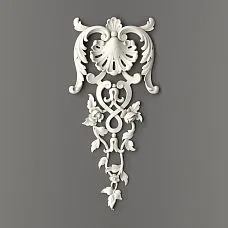 Molding decor NPU.VRS-005 &mdash; decorative overlay with smooth scrolls and floral motifs