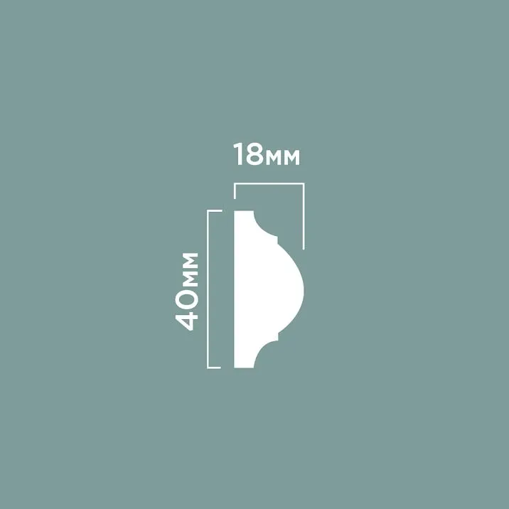 Molding D40 POLYSTYRENE HI WOOD 40mm x 18mm x 2.0m drawing