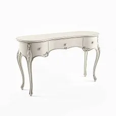 Adele Toilet Table 010-001 in white enamel, classic style, carved legs and fronts