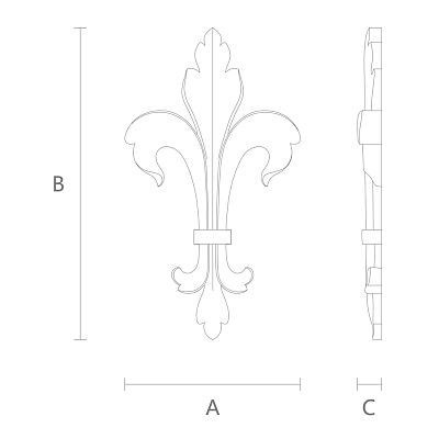 Декоративный элемент из дуба или бука с резьбой by дереву чертеж