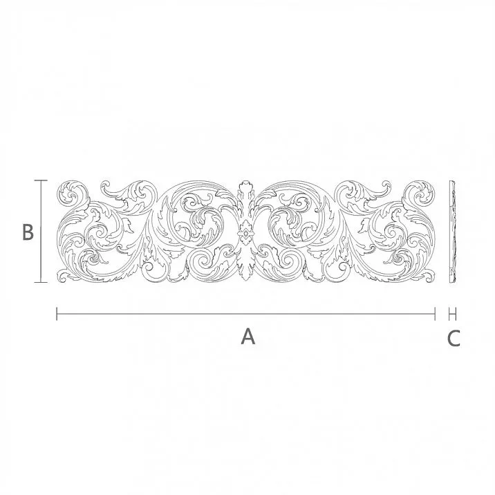 Wooden wall decor with natural motifs drawing