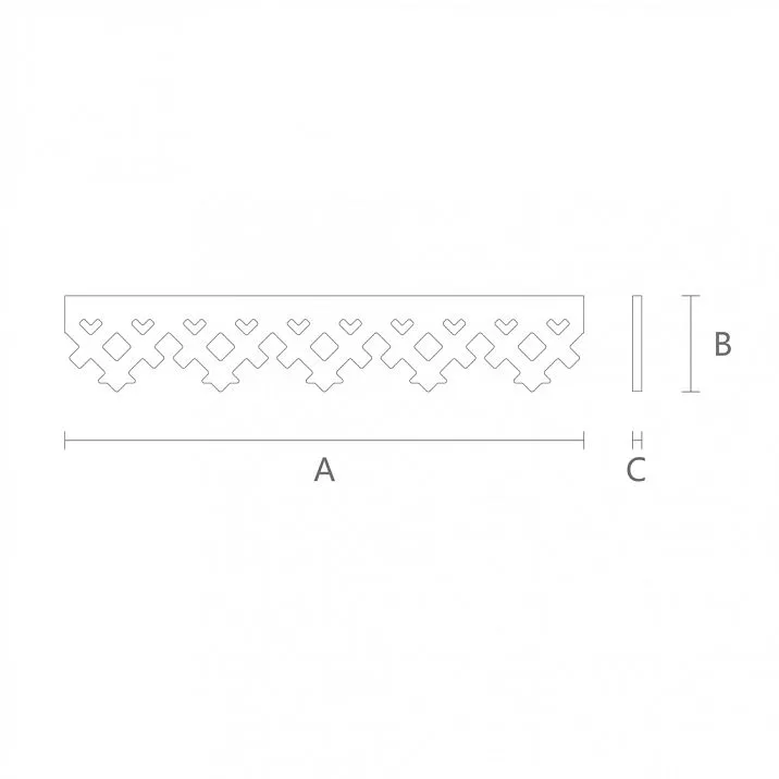Carved door stop NL-16 from wood for windows and doors of a house, drawing