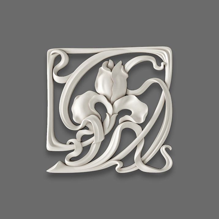 Polyurethane overlay with 3D floral pattern for furniture