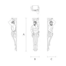 Carved wooden bracket drawing