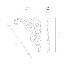 Overlay for furniture and facades from solid wood N-322R drawing