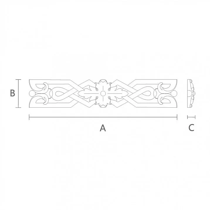 Carved wooden insert N-333 &mdash; decorative wooden element with beautiful carving drawing