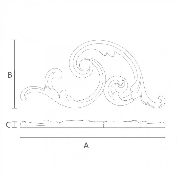 Wooden inlay N-298R for decorating drawings