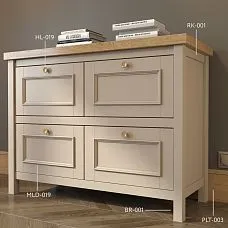 Wooden RK-001 Rail - Application for Cabinet