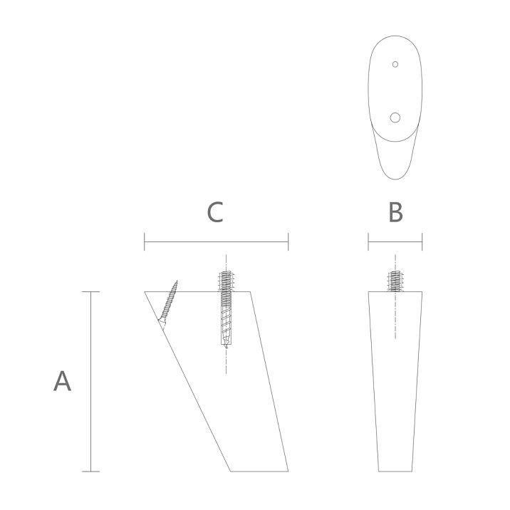 Modern furniture leg MN-228, drawing