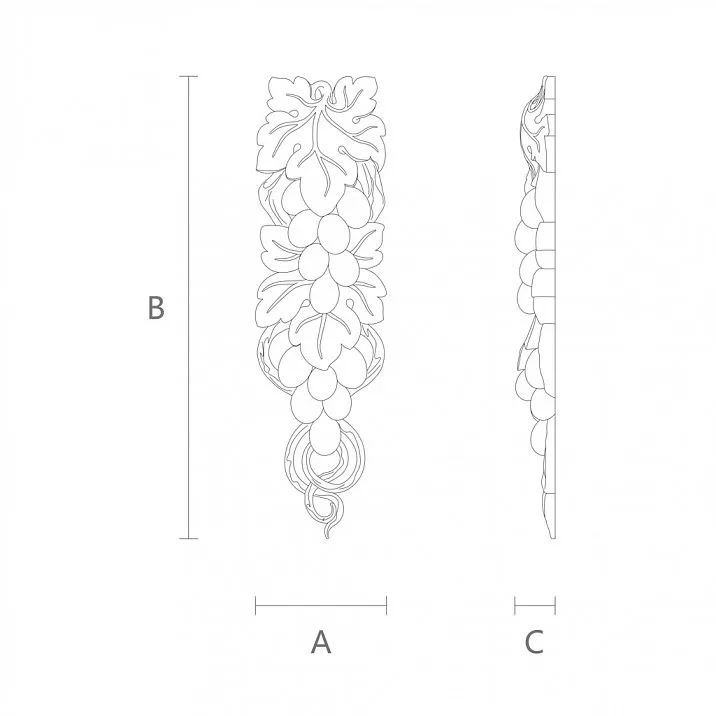 Carved Insert N-259 from the interior decor store Stavros, drawing