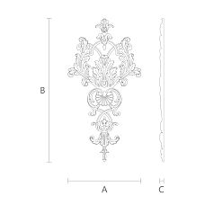 Drawing of carved wooden inlay