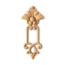 Decorative Inlay N-2101 from oak or beech with carved flowers and leaves