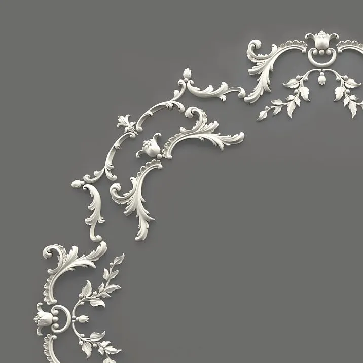 Polyurethane rose CPU-068 for wall moldings and decorative ceiling detailing detailed diagram