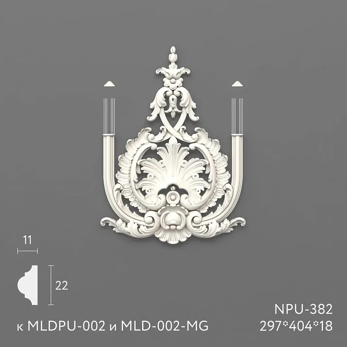 Polyurethane molding NPU-382. Decoration for moldings. Image 698d92e2b12e6