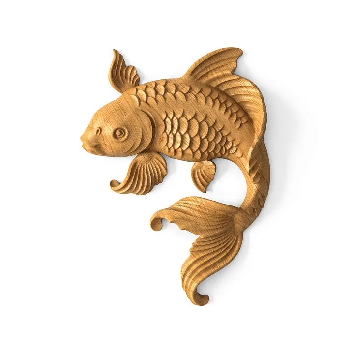 Carved Inlay N-487 in the Shape of a Fish