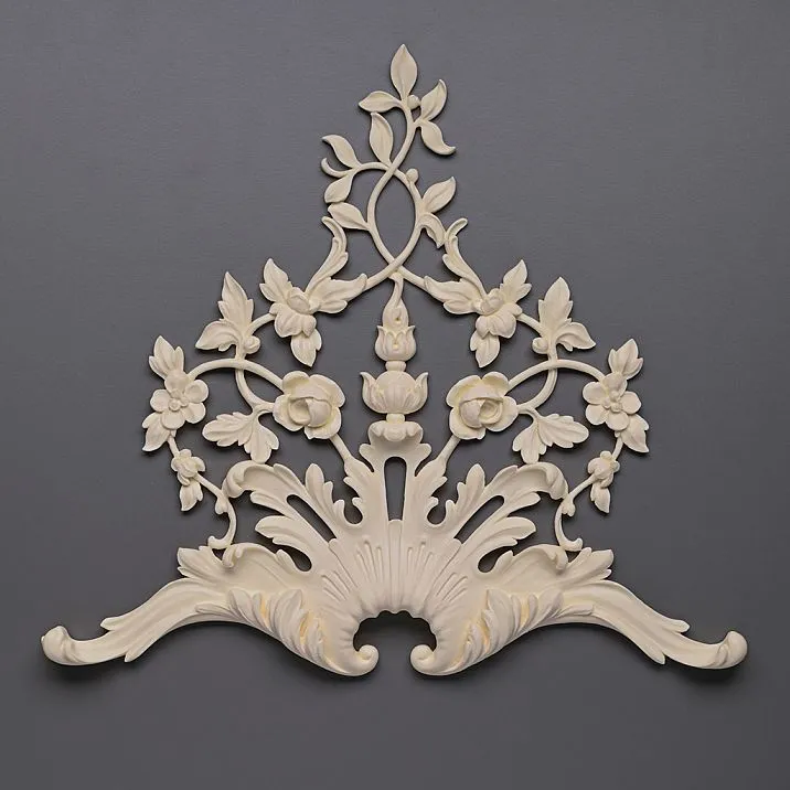 Carved overlay NPU.VRS-014R Versailles made of polyurethane - floral wall decor