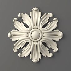 Polyurethane Rosette RPU-046 with Classic Ornament for Decorative Moldings for Furniture