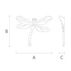 Carved dragonfly for furniture and door decoration drawing