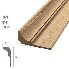 Wooden crown KZ-009, 141&times;58 mm, solid oak