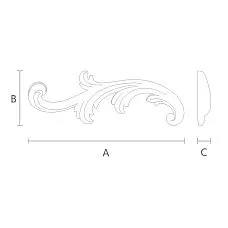 Wooden item with carved decor N-431L drawing