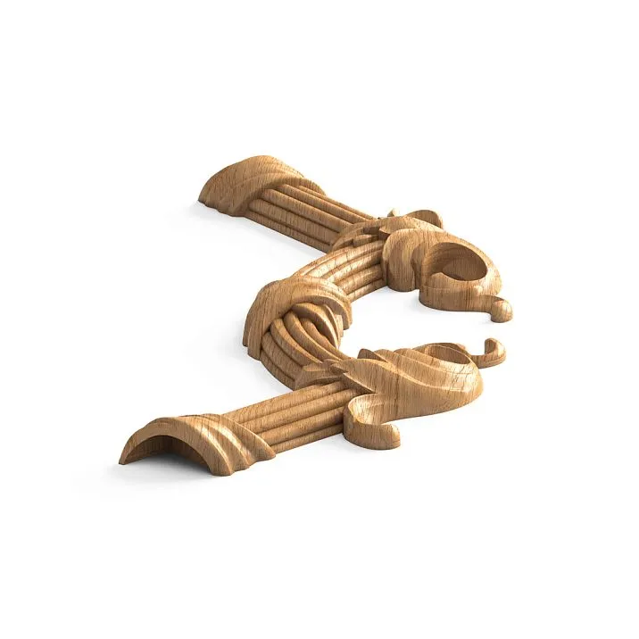 Carved Applique N-419 from solid wood photo from the side