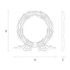 Drawing of interior decor, carved applique N-028.1