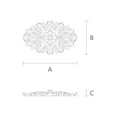Elegant Carved Rosette R-042 for Home Decor Drawing