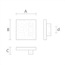 Drawing of the Rustic HL-057M wooden handle with protective coating
