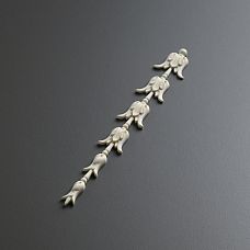 Carved polyurethane overlay NPU-316, vertical composition with floral buds. Elegant Stavros molding for walls, doors, and furniture, ready for painting.