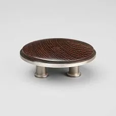 Ton HL-058-1M furniture handle made of natural walnut with wavy texture and satin-finished edging