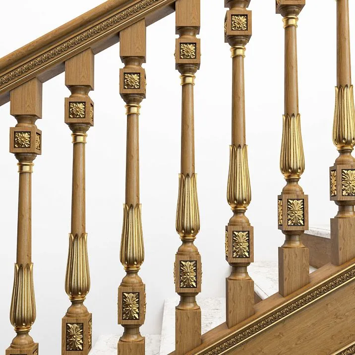 Application of carved trim K-004 on stairs