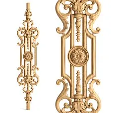 Carved wooden baluster L-033 with delicate decoration