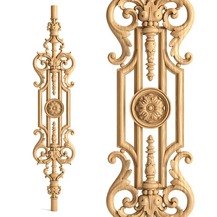 Carved wooden baluster L-033 with delicate decoration