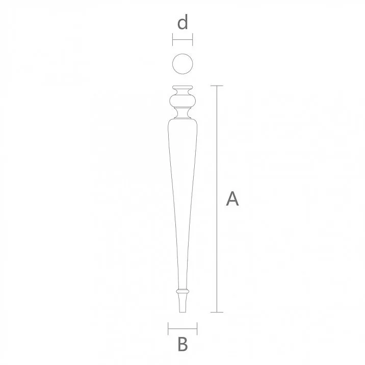 Furniture leg drawing for bar counter, bar stool