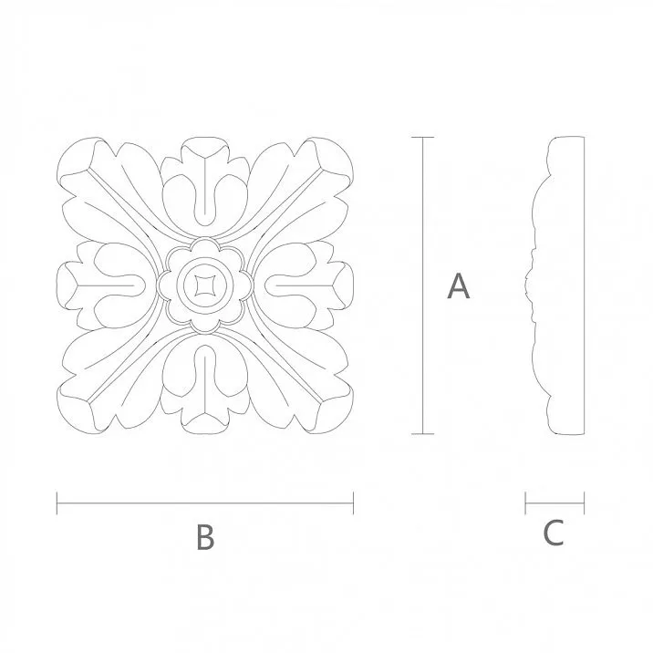 Unique Decor Rosette R-051 Drawing