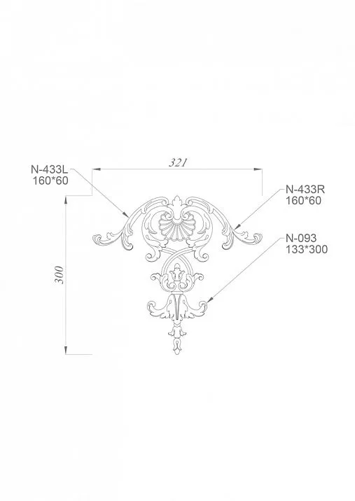 Wooden furniture and interior decor with carved floral pattern scheme
