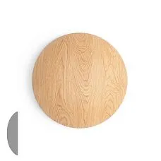 Wooden outlet R-084 in round shape made of natural wood with visible grain texture of solid wood