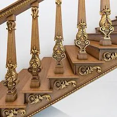 Carved Wooden Inlay N-015L, furniture, staircase decor photo