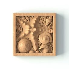 Carved Rosette R-082 with Nautical Pattern