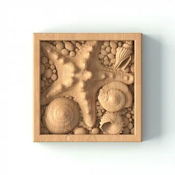 Carved Rosette R-082 with Nautical Pattern