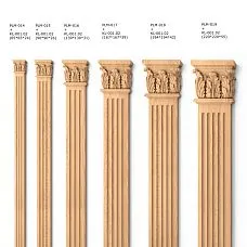 Wooden decorative pilasters PLM-016 with dimensions for capitals