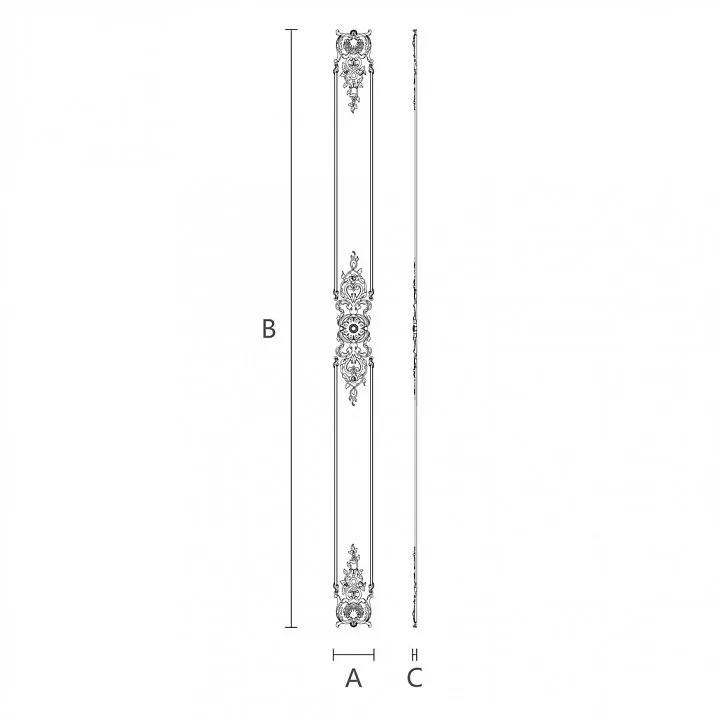 Polyurethane decoration set CPU.VRS-058 drawing