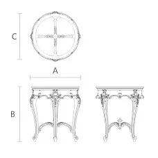 Versailles 002-005 Carved Table Drawing