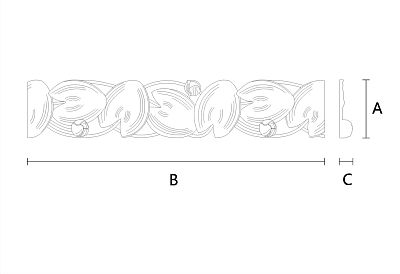 Элегантный резной molding из дуба K-059 чертеж