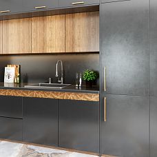 Decorative wooden strip for kitchen facade, carved molding K-103