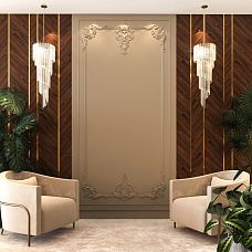 Carved applique MLD-2-2, interior with wooden decor